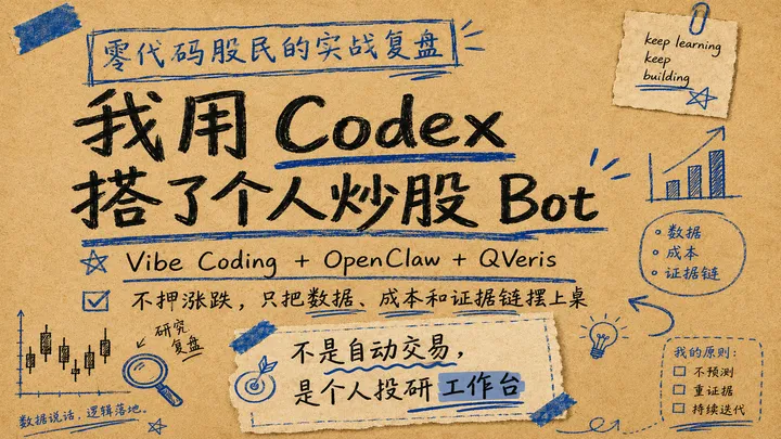 零代码小白股民实战：靠 Codex+OpenClaw+QVeris 自建炒股 Bot，不猜涨跌，只做自己的专属投研工作台