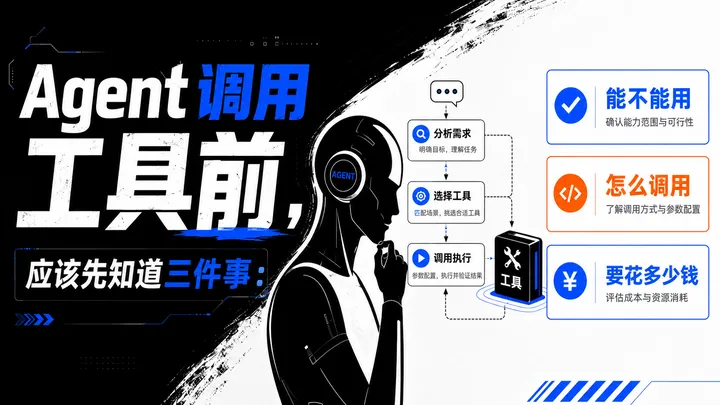 Agent 调用工具前，应该先知道三件事：能不能用、怎么调用、要花多少钱